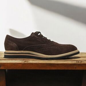 COLE HAAN MEN'S CHRISTY WEDGE GILLEY OXFORDS SHOES - SNUFF
SUEDE Size 10